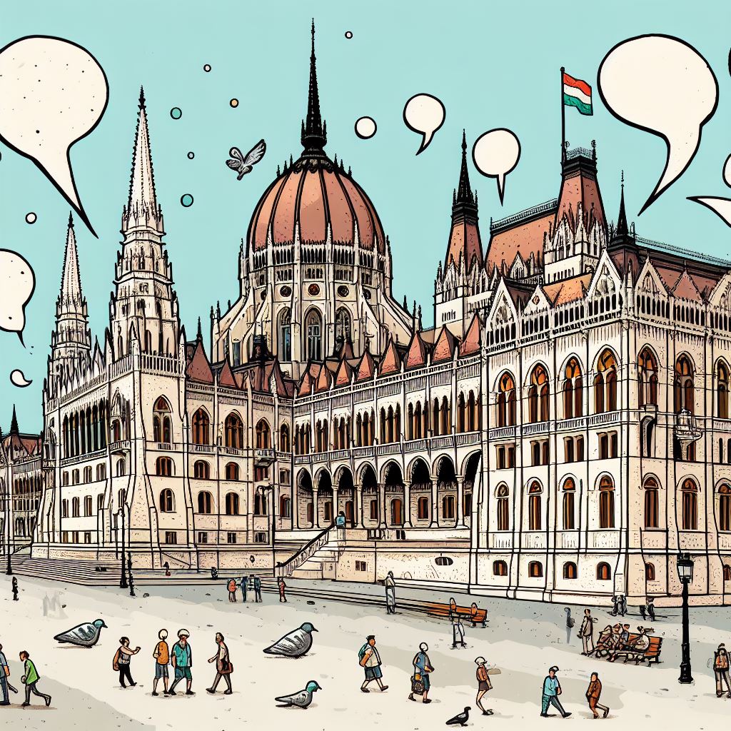 A drawing of the Hungarian Parliament